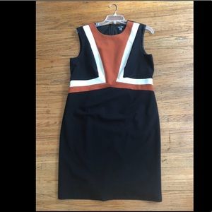Orange and white work dress